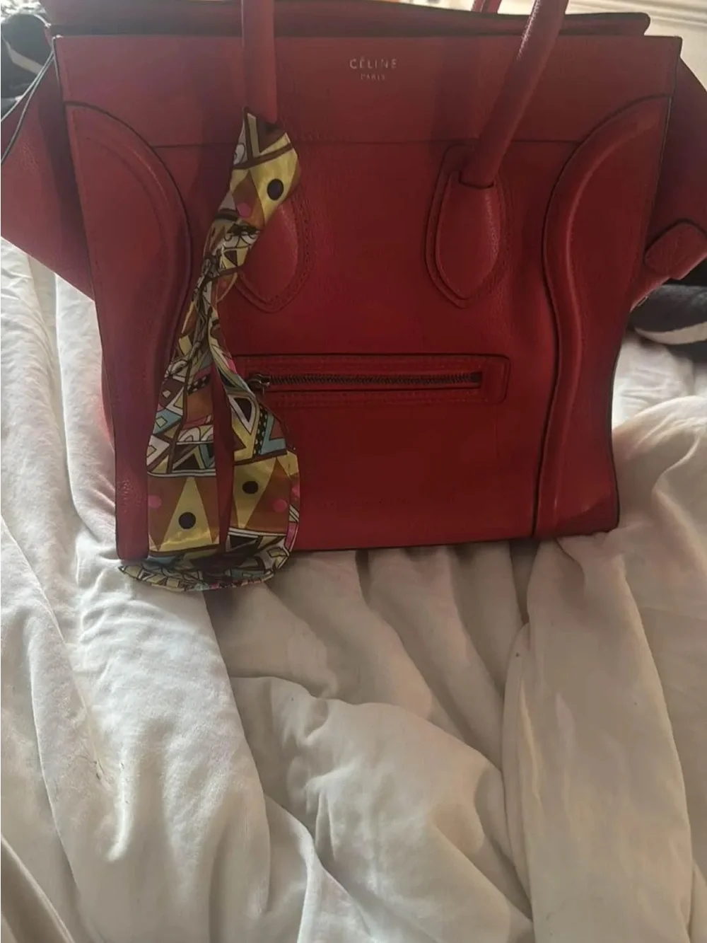 Celine Leather Tote Bag - Structured Designer Handbag